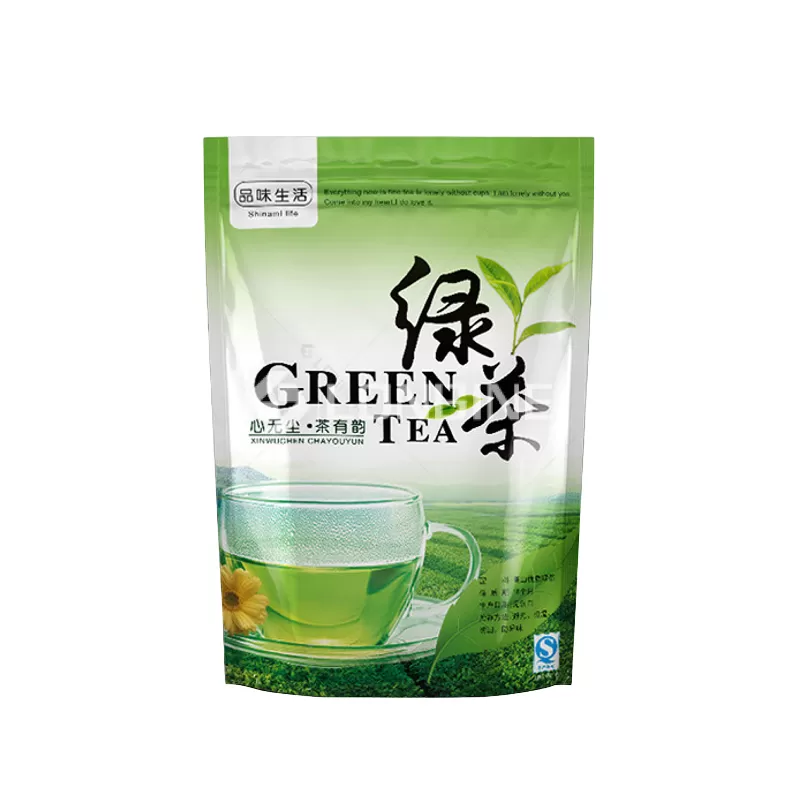 Green Tea Stand Up Pouch Bags